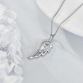 wholesale 925 Sterling Silver Angel Wing Pendant Necklace with Mother of Pearl and Cubic Zirconia for Women Fashion s-0-4