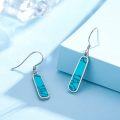 wholesale  Sterling Silver Rectangle Turquoise Dangle Earrings for Women Elegant Lightweight Gift-0-5