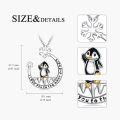 wholesale  925 Sterling Silver Cute Penguin Pendant Necklace with I Love You to The Moon and Back Engraving - Hypoallergenic Nickel-Free Gift for Women-0-2