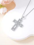 wholesale 925 Sterling Silver Infinity Cross Pendant Necklace for Women - Faith  for Mom Wife Daughter Sister-0-3