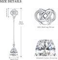 wholesale 925 Sterling Silver Celtic Knot Pear-Shaped Drop Earrings with Cubic Zirconia Stones for Women-0-4