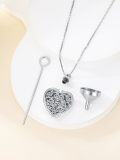 wholesale 925 Sterling Silver Heart Rose Tree of Life Cremation Keepsake Pendant Necklace w/Funnel Kit - Always in My Heart Memorial Jewelry-0-2