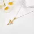 wholesale 14K Solid Heart Pendant with Diamond and Engraved Message I Love You Nana - Mothers Day Gifts for Mom or Grandma-0-2