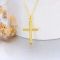 wholesale 14K Gold Cross Pendant Necklace with Chain - 19mm for Women s-0-3