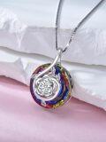 wholesale  Sterling Silver Crystal Infinity Rose Pendant Necklace Mother s Day Gift -0-8