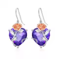 TOUPOP Sterling Silver Crystal Birth Flower Earrings 12 Month Floral Jewelry Gifts-0-0