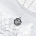 wholesale 925 Sterling Silver Compass Pendant Necklace with Celtic Knot Design and Cubic Zirconia Elements for Women's Fashion Jewelry-0-4