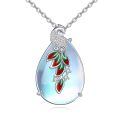 wholesale 925 Sterling Silver Peacock Pendant With Enamel And Crystal Accents-0-0