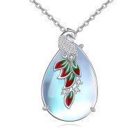 wholesale 925 Sterling Silver Peacock Pendant With Enamel And Crystal Accents-peacock 2