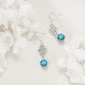 wholesale 925 Sterling Silver Turquoise Celtic Knot Dangle Drop Leverback Earrings -0-2
