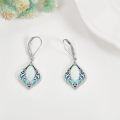wholesale 925 Sterling Silver Opal & Abalone Shell Filigree Teardrop Dangle Earrings-0-3