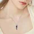 wholesale 925 Sterling Silver Carnelian Feather Pendant Necklace Boho Style Gemstone Jewelry for Women Gifts-0-6