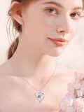 wholesale 925 Sterling Silver Heart Pendant With Engraved Love And Crystal Bee-0-2