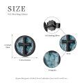 wholesale 925 Sterling Silver Black Gold Cross Turquoise Rune Stud Earrings-0-5