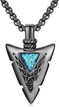 wholesale 925 Sterling Silver Turquoise Arrowhead Pendant Necklace for Men & Women-0-0