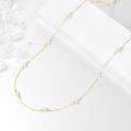 wholesale 14K Gold White Pearl Wishbone Pendant Necklace for Women Mom Girlfriend Birthday Gift-0-4