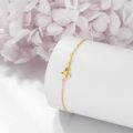 wholesale 14k Gold Foour Heart Charm Bracelet With Red Enamel Detail And Adjustable Chain-0-4