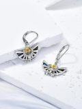 wholesale TOUPOP Game Earrings 925 Sterling Silver Anime Triforce Legend Drop Dangle Earrings Abalone Shell Jewelry Gifts For Men Women Birthday Graduation Presents Gifts -0-4