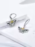 TOUPOP Sterling Silver Abalone Shell Anime Triforce Legend Dangle Earrings-0-4
