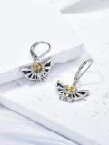 TOUPOP Sterling Silver Abalone Shell Anime Triforce Legend Dangle Earrings-0-4