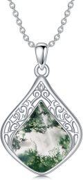 wholesale Filigree Teardrop Necklace 925 Sterling Silver Teardrop Gemstone Pendant Jewelry Gifts For Women -0-0