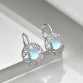 wholesale 925 Sterling Silver Blue Moonstone Filigree Round Drop Earrings for Women-0-2