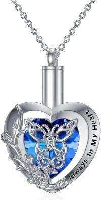 wholesale TOUPOP Butterfly Urn Necklaces For Ashes Of Loved One S925 Sterling Silver Cremation Butterfly Jewelry For Women Grandma Heart Urn Sister Rememberance Gift For Loss -undefined