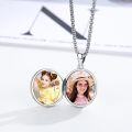 wholesale 925 Sterling Silver Saint Benedict Photo Locket Necklace with Chain and Cross Charm for Men & Women-0-2