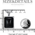 wholesale 925 Sterling Silver  Mens Square Black Onyx Pendant Chain Necklace 24+2-0-3