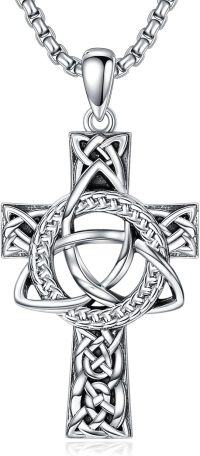 wholesale 925 Sterling Silver &  Celtic Knot Shamrock Tree Of Life Pendant with 24 Chain-06-Celtic Trinity Knot