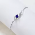 TOUPOP 925 Sterling Silver Birthstone Infinity Bracelet Dainty Fine Jewelry-0-3