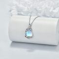 wholesale 925 Sterling Silver Blue Moonstone Mermaid Tail Pendant Necklace s for Women-0-3