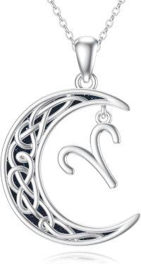 wholesale Sterling Silver Zodiac Necklace 12 Constellations Pendant Jewelry for Women Men-Aries(3.21-4.19)