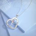 wholesale 925 Sterling Silver Gymnast Heart Pendant Necklace She Believed She Could So She Did-0-2