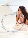 wholesale 925 Sterling Silver Turquoise Beaded Chain Anklet Bracelet for Women-0-20