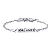 wholesale 925 Sterling Silver Charm Bracelet With Enamel Moon And Stars Design-Mushroom