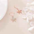 wholesale 925 Sterling Silver Plated Rose Gold Starfish Cubic Zirconia Drop Earrings for Women 3D Sea Life  Idea-0-2