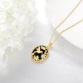 wholesale 925 Sterling Silver Black Onyx Gold Plated Hummingbird Pendant Necklace for Women -0-3