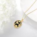 wholesale 925 Sterling Silver Black Onyx Gold Plated Hummingbird Pendant Necklace for Women -0-3