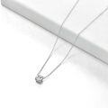 TOUPOP 14K Gold Moissanite Necklace, 0.5-2ct Round Cut Solitaire-0-3