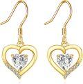 wholesale 14K Gold 1CT Lab Diamond Heart Earrings for Women, Hypoallergenic Dainty Studs for Party Daily Work Gifts-0-0