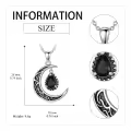 wholesale 925 Sterling Silver Crescent Moon with Amethyst Pendant Necklaces for Women s 45cm Chain Length-0-37