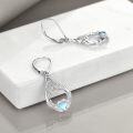 wholesale 925 Sterling Silver Opal Celtic Knot Heart Leverback Dangle Drop Filigree Earrings for Women-0-2