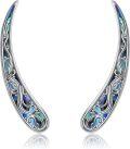wholesale 925 Sterling Silver Abalone Shell Inlay Wave Design Ear Crawlers Vintage Earrings for Women Gift-0-0