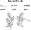 wholesale 14k Gold Plated 925 Sterling Silver Post Cubic Zirconia Leaf Stud Earrings for Women-0-1