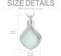 wholesale Sterling Silver Gemstone Urn Necklace for Ashes Memorial Jewelry-0-4