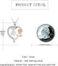 wholesale 925 Sterling Silver Cubic Zirconia Heart Rose Necklace for Women's 100th Birthday Gift - Elegant 22mm Pendant with 45cm Chain & Gift Box-0-1