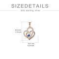 TOUPOP Sterling Silver Rose Gold Plated Birthstone Crystal Heart Necklace-0-2