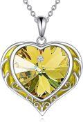 wholesale Sterling Silver Austrian Crystals Love Heart Pendant Necklace for Women-0-11