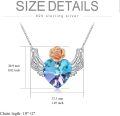 wholesale TOUPOP Angel Wings Pendant Necklace With Purple Heart Crystal Jewelry For Women Her Wife Christmas Birthday Gifts -0-3